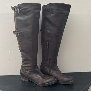 Alberto Fermani Brown Leather Over the Knee-Boots